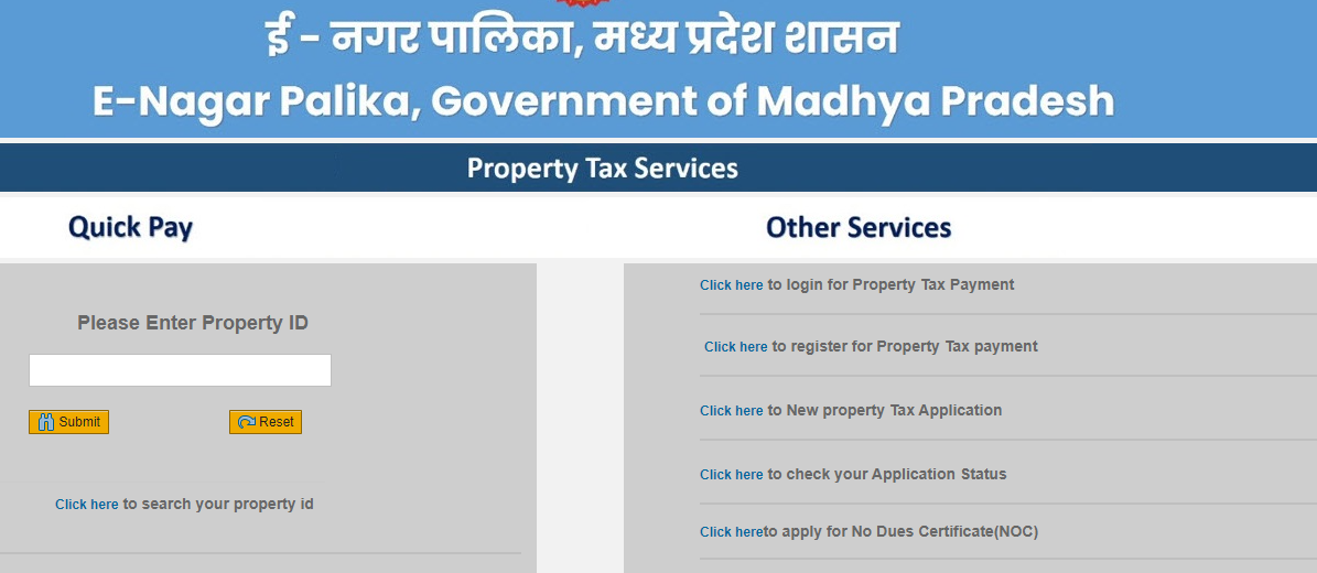 Bhopal property tax payment process