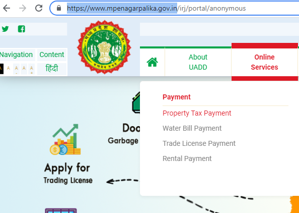 Bhopal property tax payment process