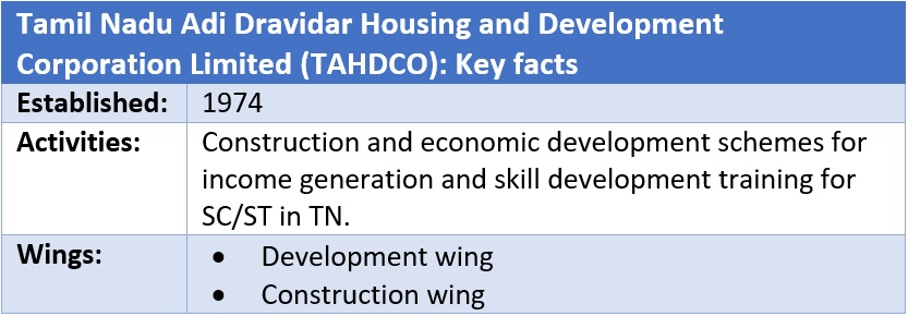 Tamil Nadu Adi Dravidar Housing and Development Corporation Limited (TAHDCO)