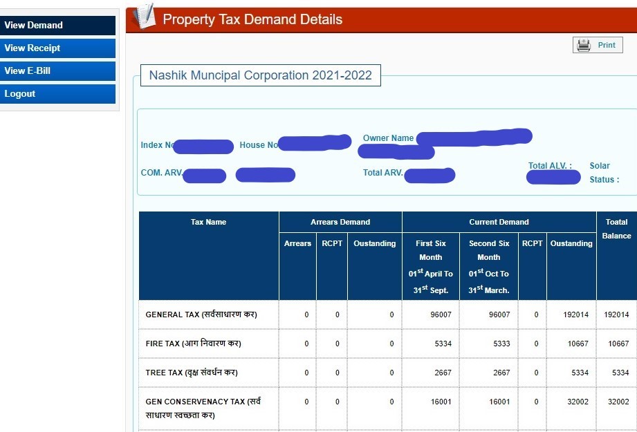 Nashik property tax