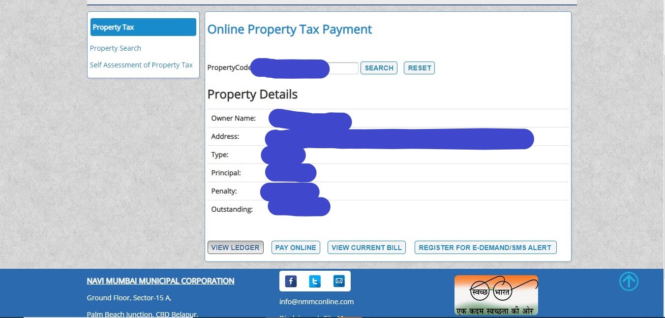 NMMC property tax online payment