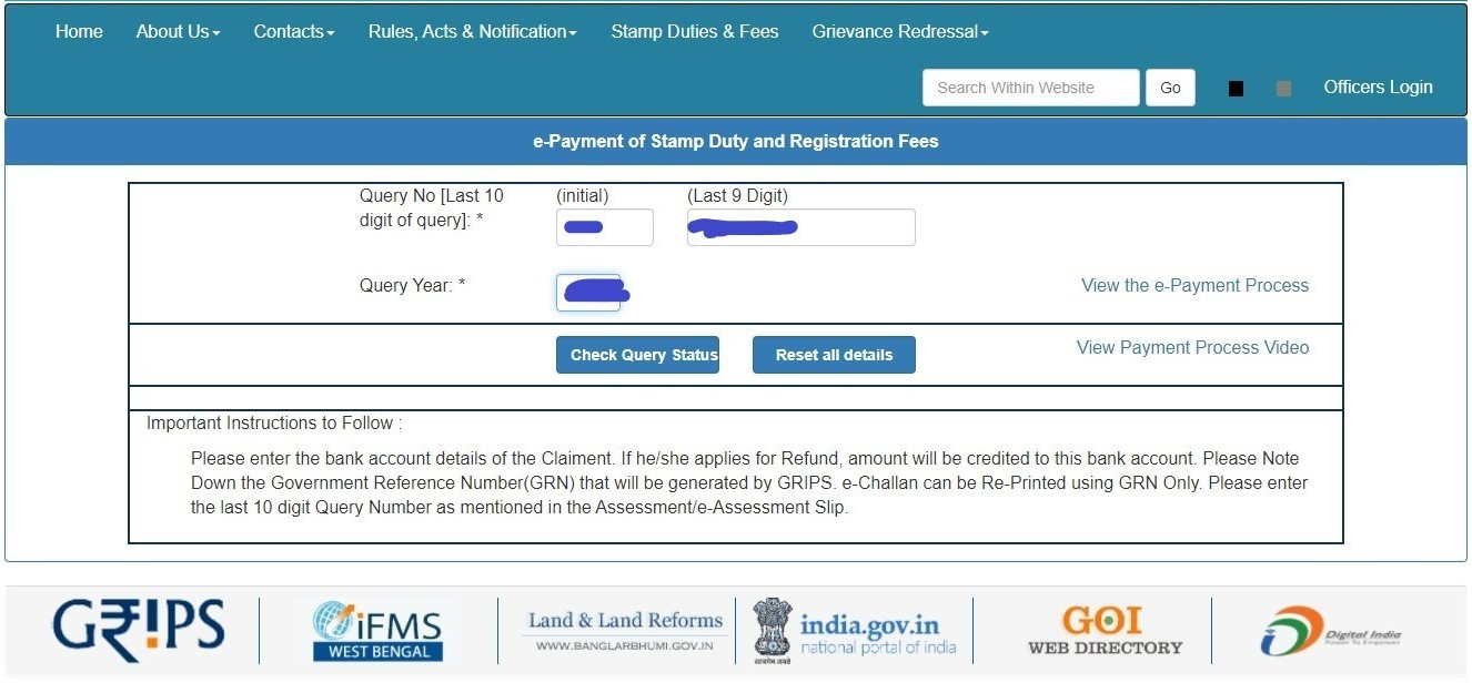 West Bengal registration charges