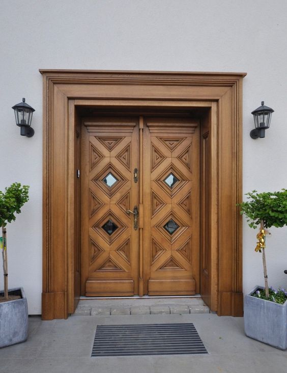 10 eye-catching wooden main door designs for home 04