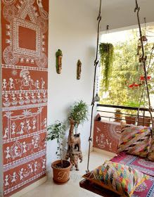 Balcony wall painting ideas to spruce up your balcony 05