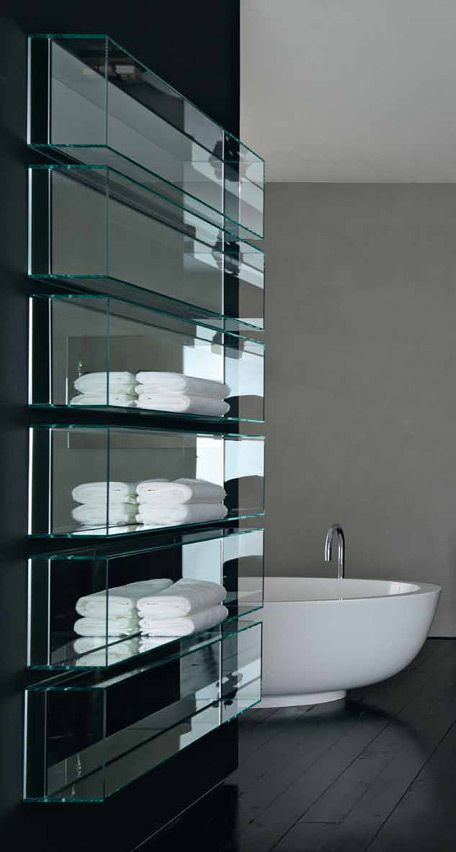 Glass shelf bathroom cupboard