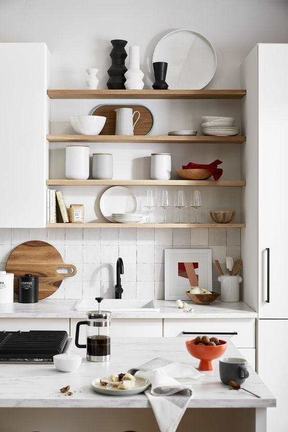 Open-shelf unique crockery unit design