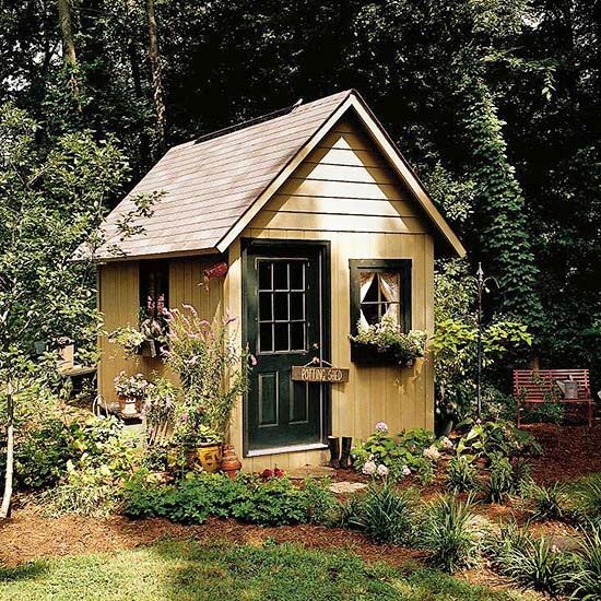 Garden cabin in the countryside of England