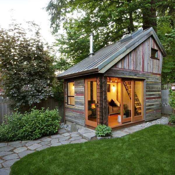 Guest house styled as garden hut design