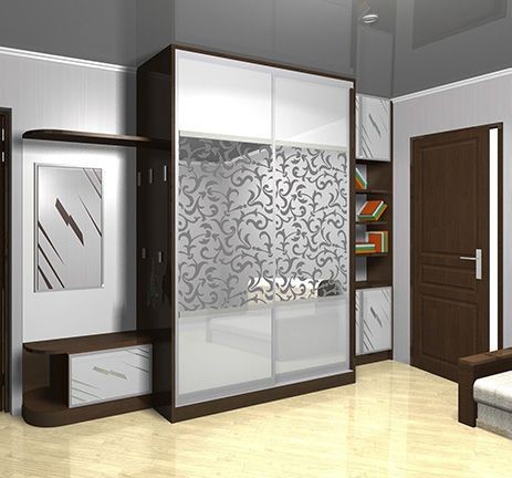 Patterned glass wardrobe design 