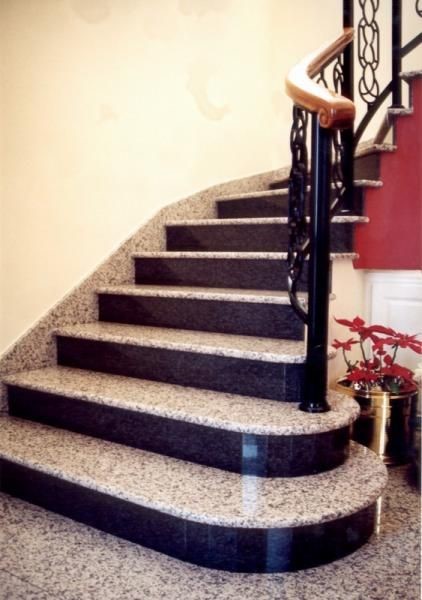 Beige granite staircase design