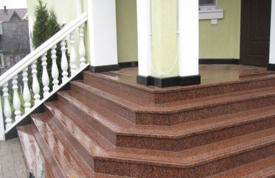 Brown granite stairs