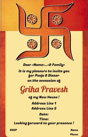 Griha Pravesh invitation