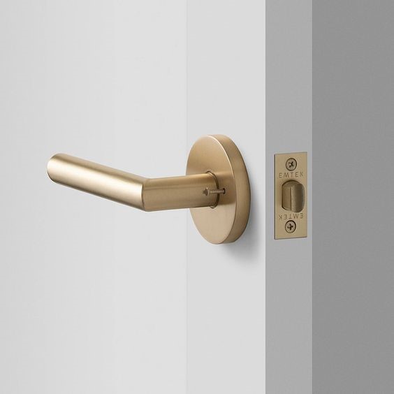 Metallic lever wooden door handle designs