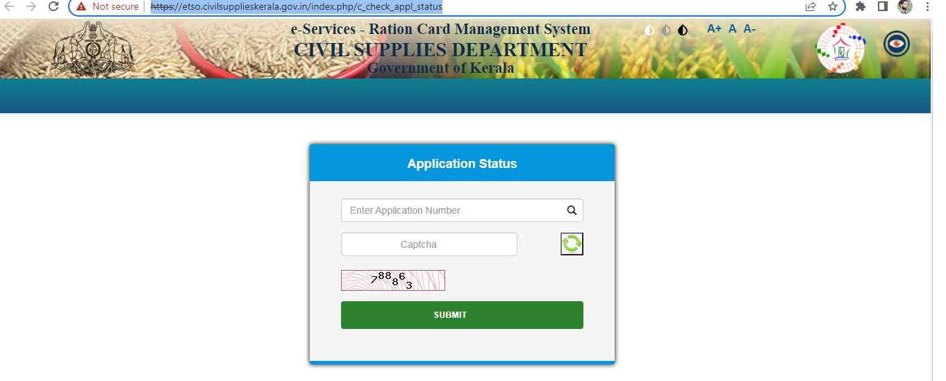 Kerala ration card application status