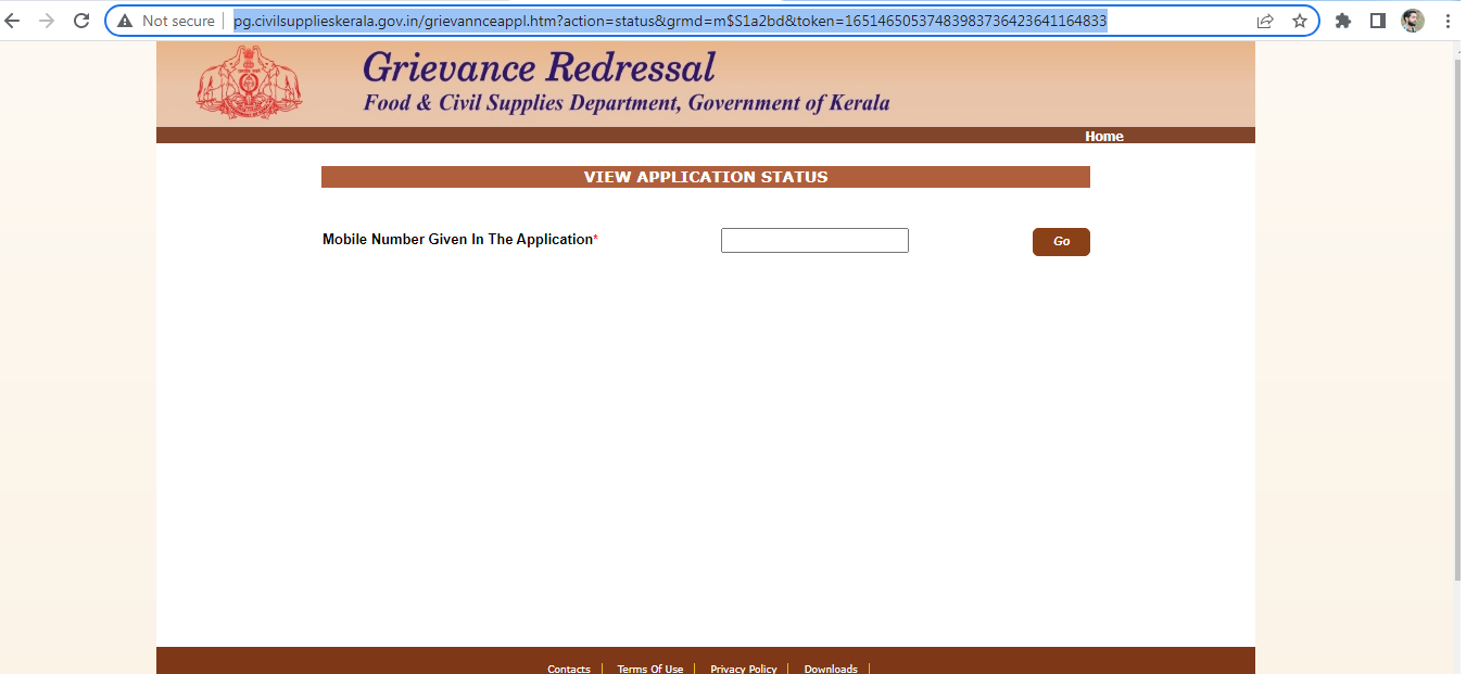 Kerala ration card: Grievance application status checking procedure