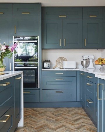 Blue shade kitchen furniture colour combinations