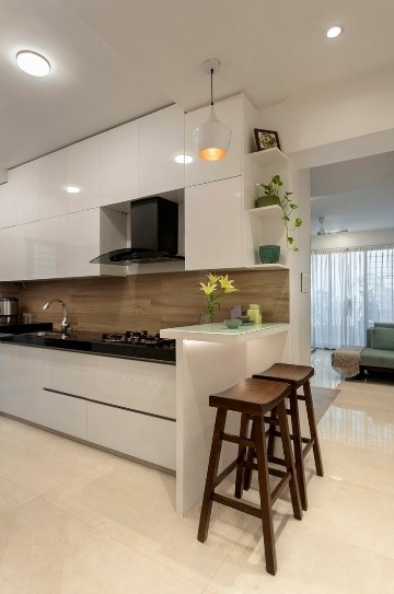 White with wood accent kitchen furniture colour combinations