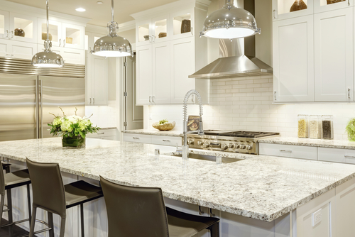 Kitchen granite design White granite kitchen countertop ideas for your home