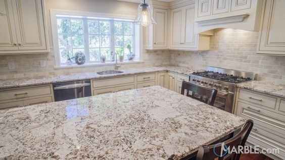 Kitchen granite design White granite kitchen countertop ideas for your home