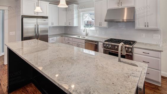 Kitchen granite design White granite kitchen countertop ideas for your home