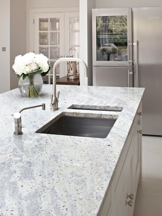 Kitchen granite design White granite kitchen countertop ideas for your home