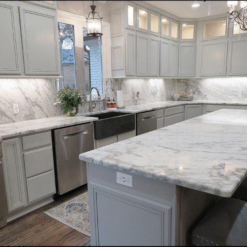 Meridian Gray quartz top kitchen