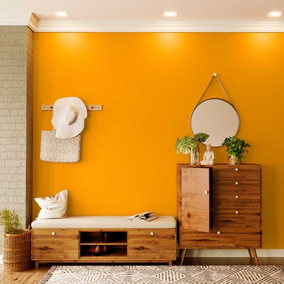 Bright orange room colour