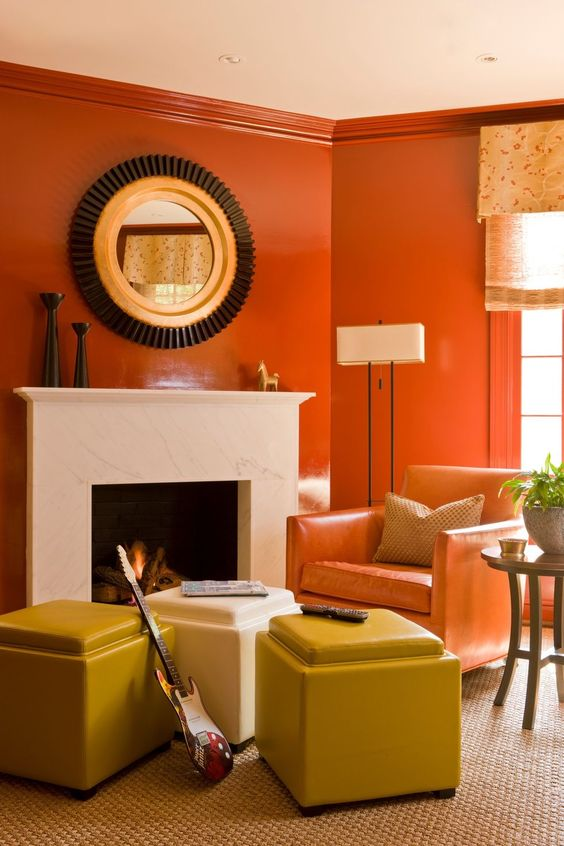 Yellow and orange combination walls 