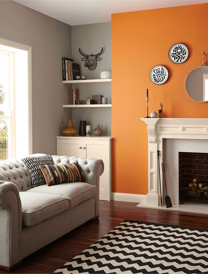 Grey and orange wall painting