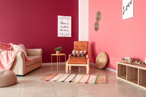 Light pink colour combination for the wall