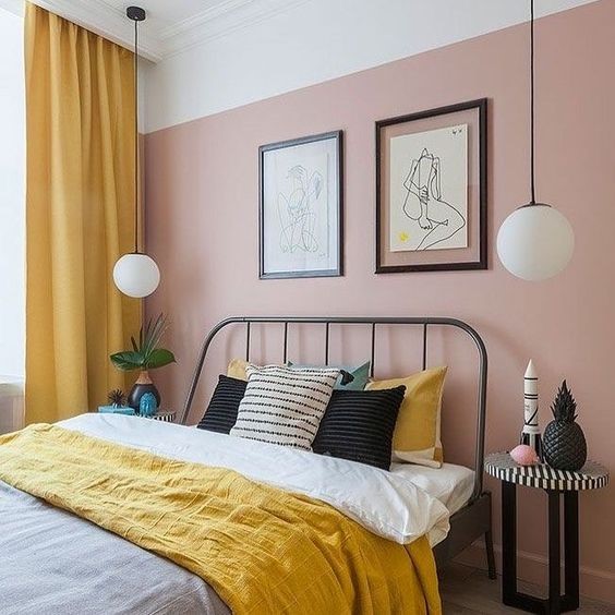 Pink colour combination for walls