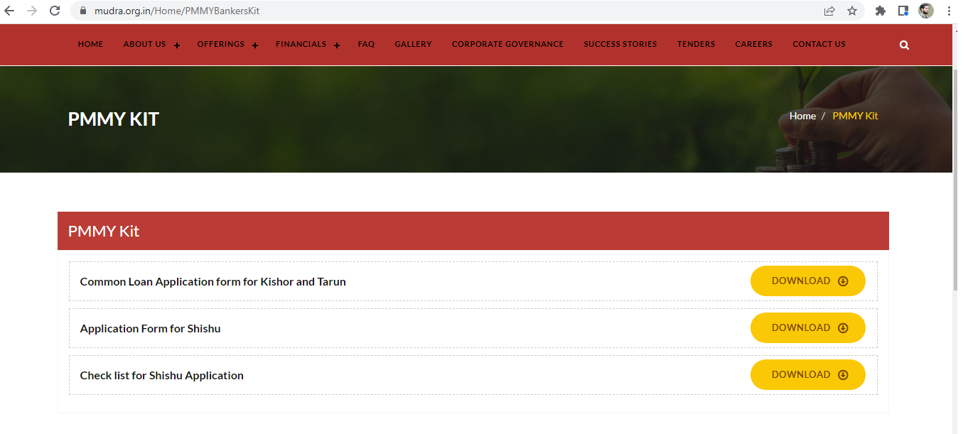 Online application procedure for Mudra Yojana