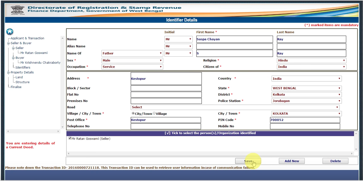 Property registration online in Kolkata