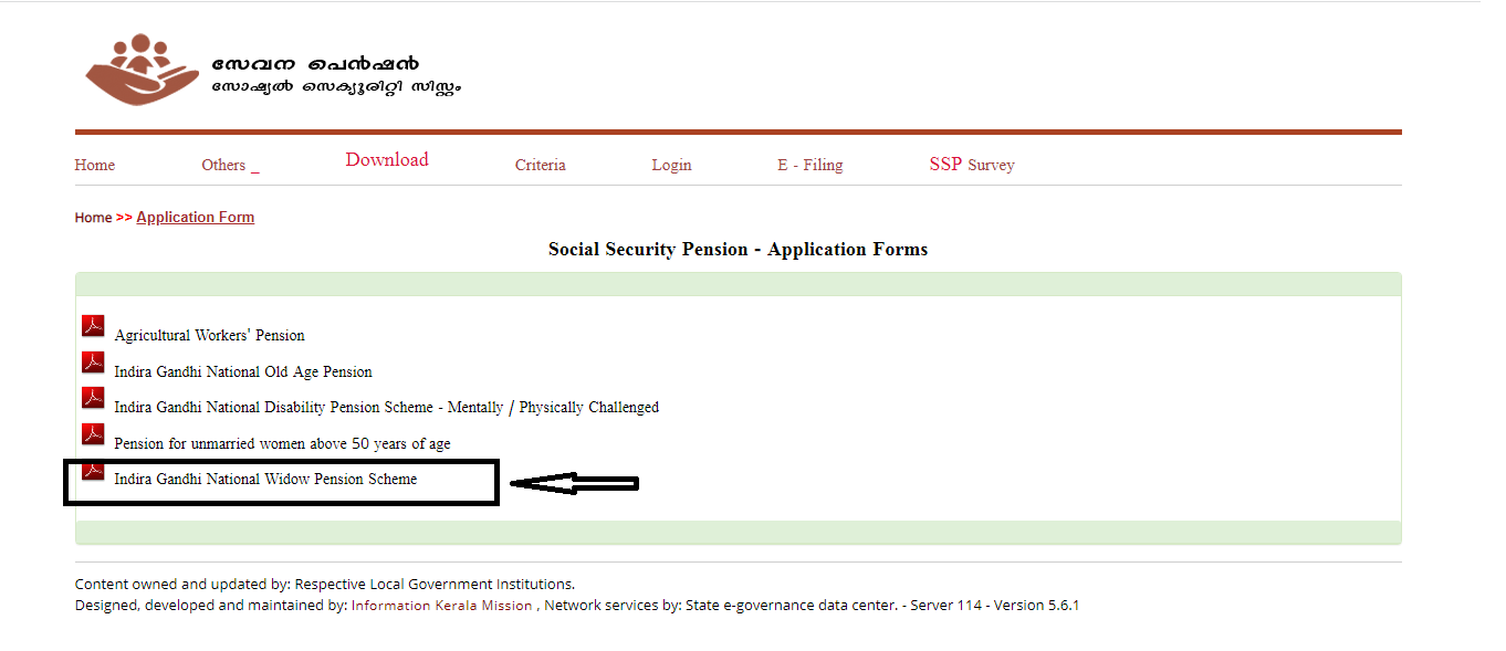 Indira Gandhi National widow pension scheme