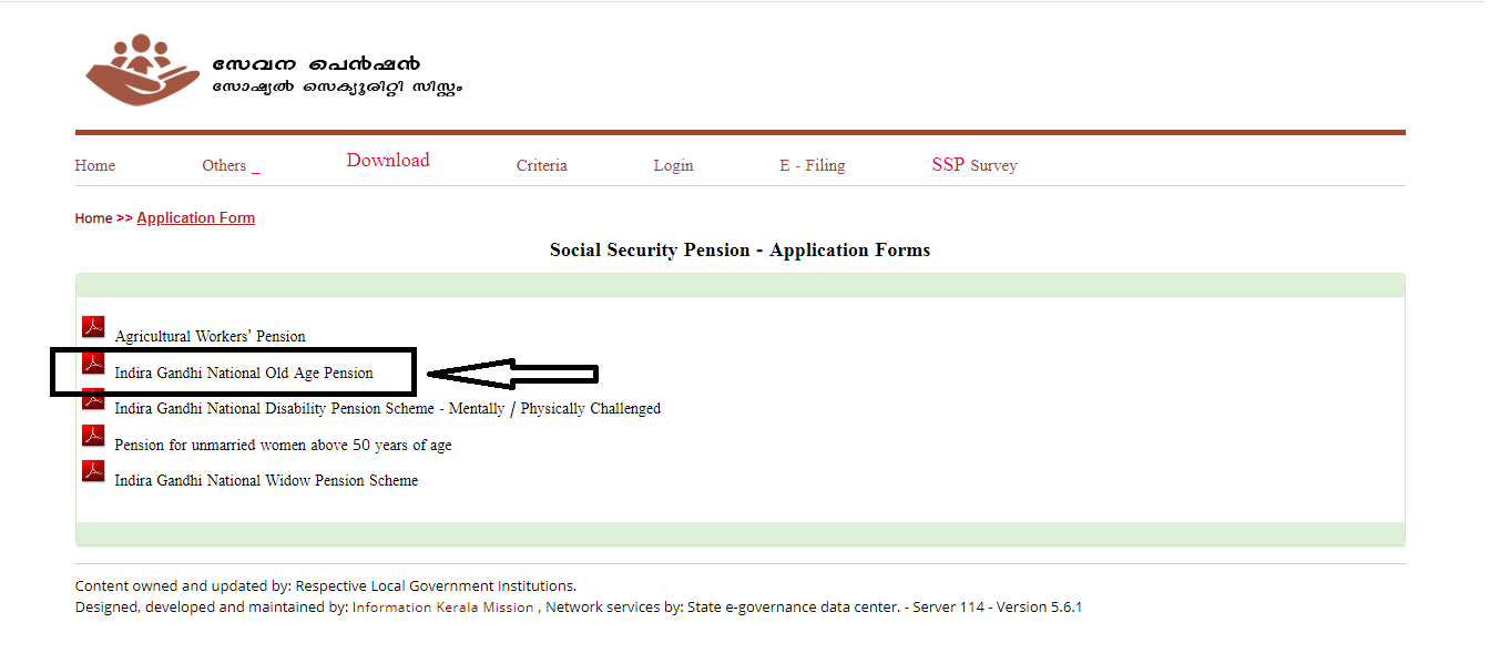 Indira Gandhi National old-age pension