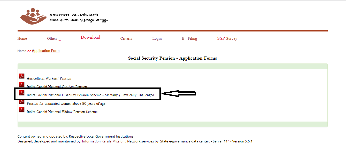 Indira Gandhi National disability pension scheme