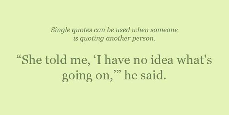 Single Quotes