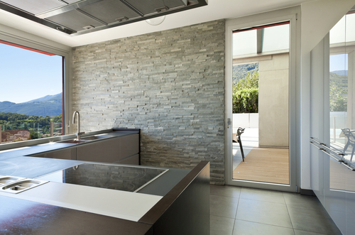 Stone wall for kitchen