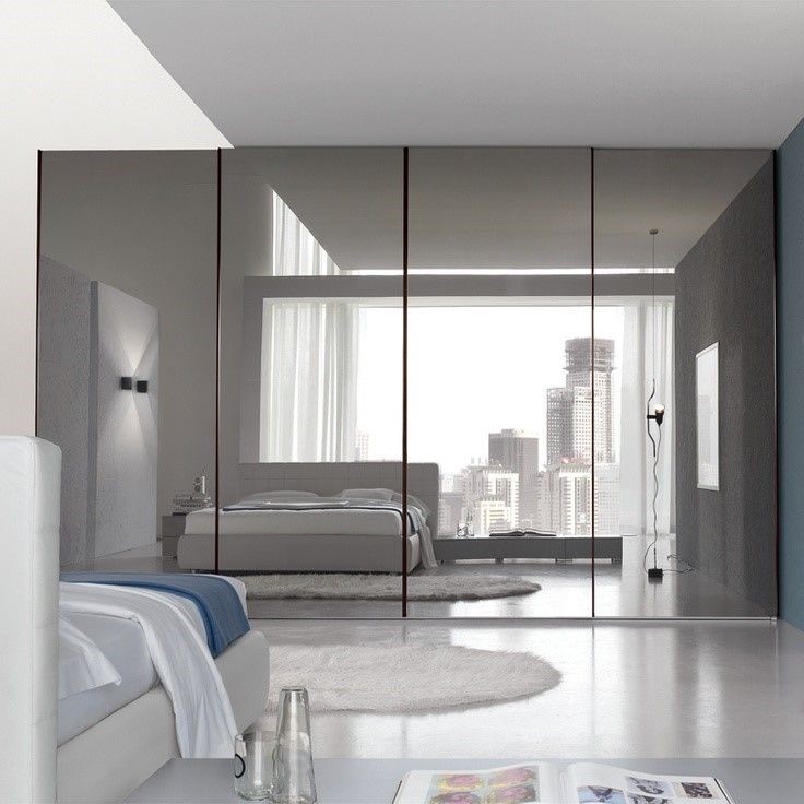 Wardrobe with full-length mirrors