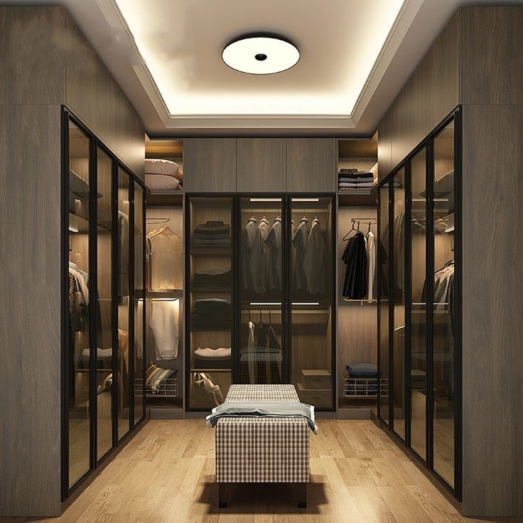 Mirrored walk-in closet