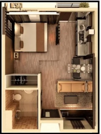 1RK floor plan