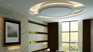 False ceiling with half-open glass