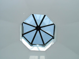 Glass false ceiling with an octagonal form