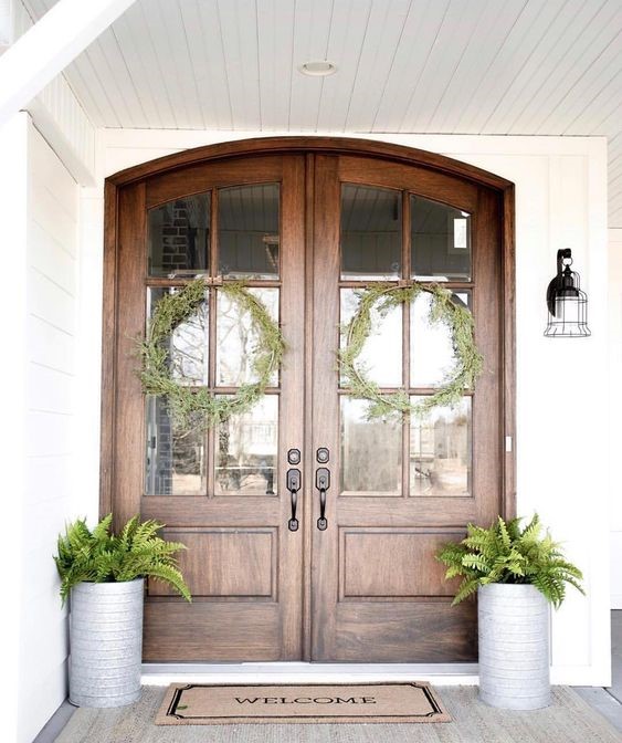 Glass and wooden safety door design