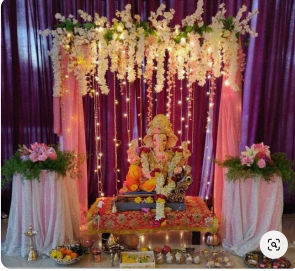 Ganapati decoration at home