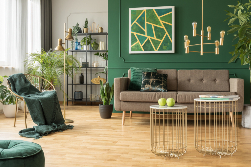 Check these ideas to use gold colour combination for home décor