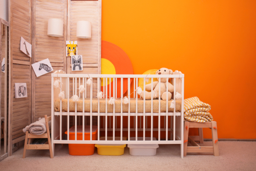 Interesting ideas for orange two colour combination for bedroom walls