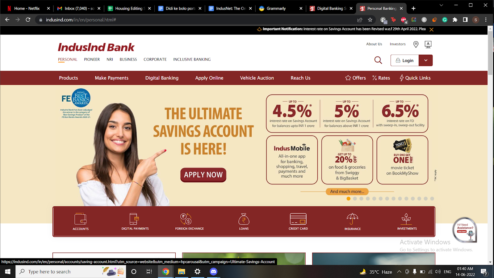 IndusInd bank net banking: How to log in?