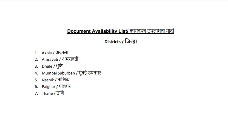 satbara document availability list